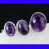 SVP960- Amethyst Cab Gemstone Beautiful 3 Pcs Set Of Rings Wholesale